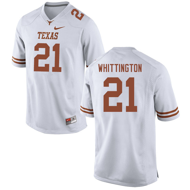 Men #21 Jordan Whittington Texas Longhorns College Football Jerseys Sale-White